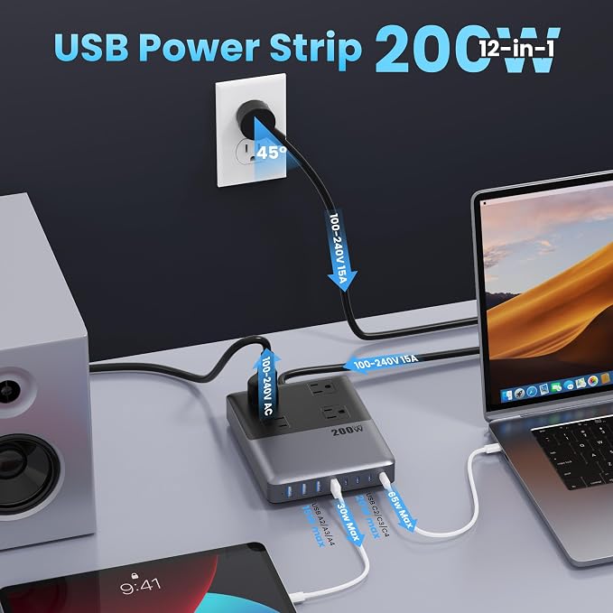 12-in-1 Charging Station USB C Power Strip - Image 2