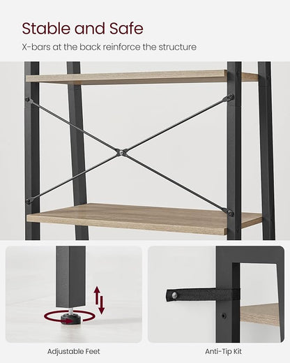 VASAGLE Ladder Shelf, 5-Tier Bookshelf, Storage Rack, Bookcase - Image 6