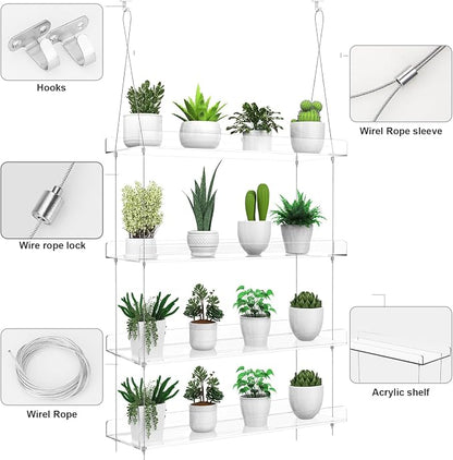 2-Pack Hanging Clear Plant Shelves - Image 4