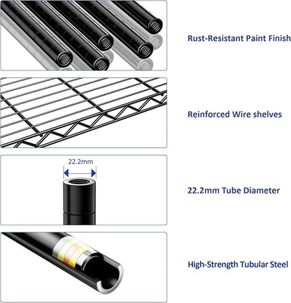 Heavy Duty Wire Rack Shelf, Metal Storage Shelving - Image 6