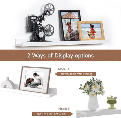 Fun Memories Picture Ledge Shelf, 24 Inch Floating Shelves Set of 2, Nursery - Image 6