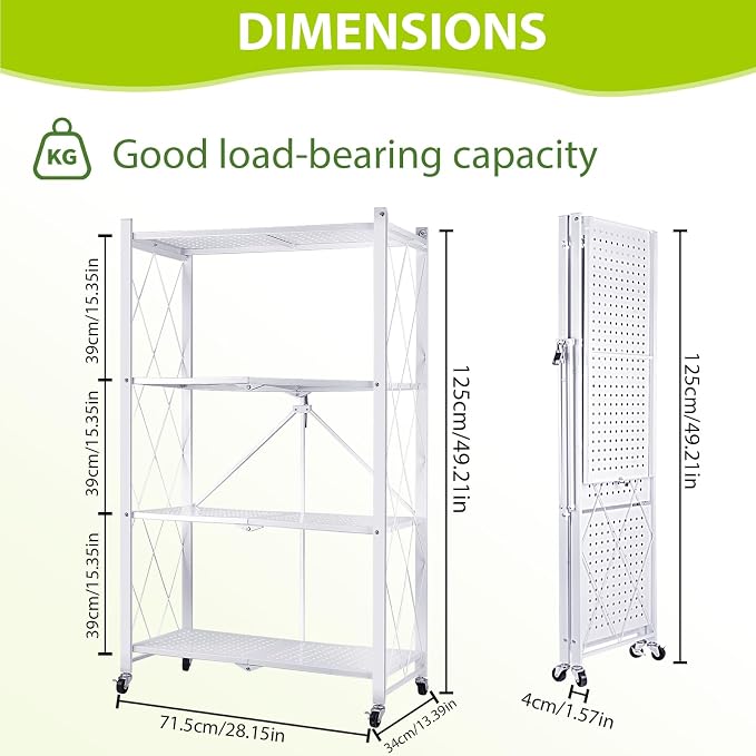 4-Tier Foldable Storage Shelf - Image 2