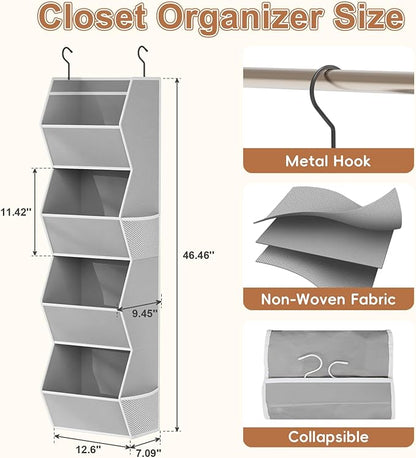 Wawocs 4 Shelf Hanging Closet Organizers and Storage - Image 3