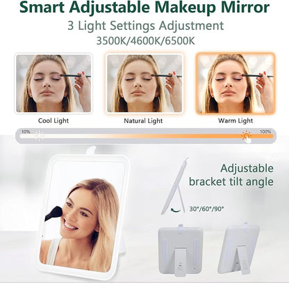 Travel Makeup Bag with Mirror of LED Lighted, Rechargeable Cosmetic Train Case - Image 2