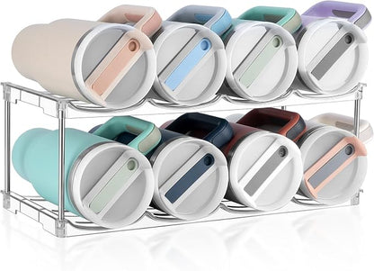 Stackable Water Bottle Organizer, Large Compartment Water Bottle Holder by SPOSPO