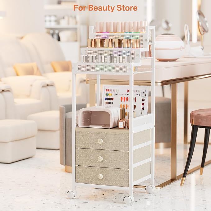 Makeup Organizer Storage with Drawers, 13 Inch Bathroom Stand Large Floor - Image 8