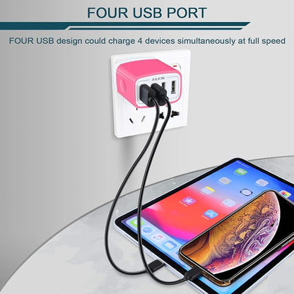 Wall Charger, USB Charger Adapter, 4.8A 4Multi Port Fast Charging Station | - Image 5