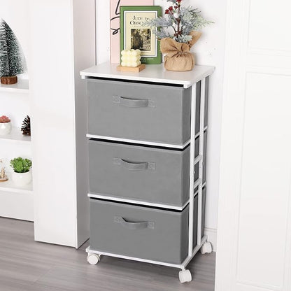 MAX Houser Dresser Tower with 3 Drawers, Fabric Dresser Drawer Organizer Unit - Image 6