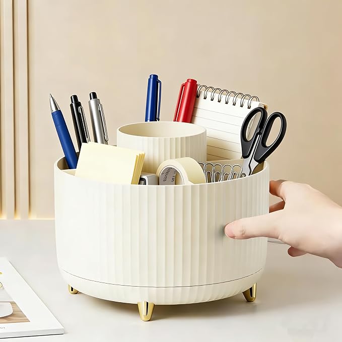 360 Degree Rotating Desktop Organizer, Makeup Brushes, Desktop Stationery - Image 5