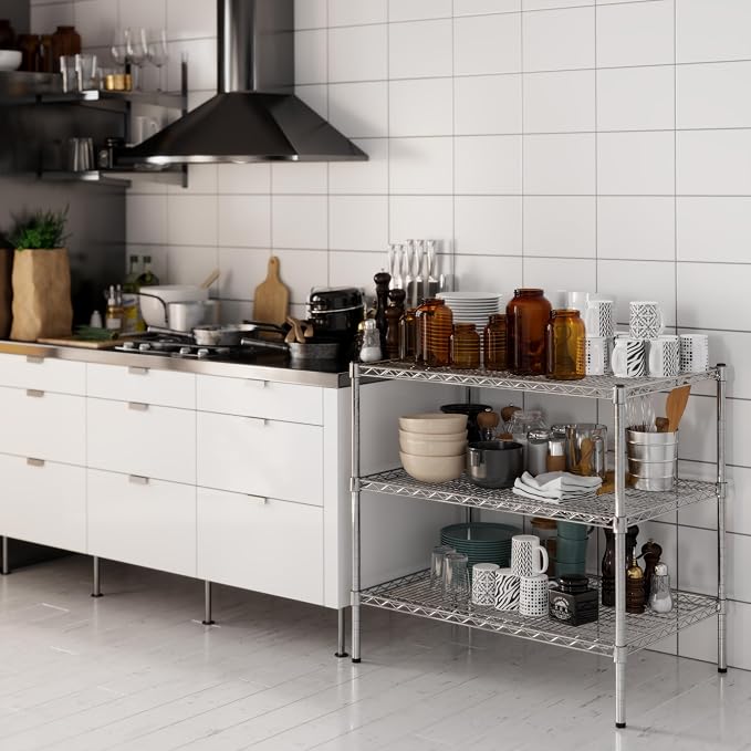 24" Deep x 36" Wide x 34" Height Wire Shelving Kit | 3-Tier | NSF Commercial - Image 6