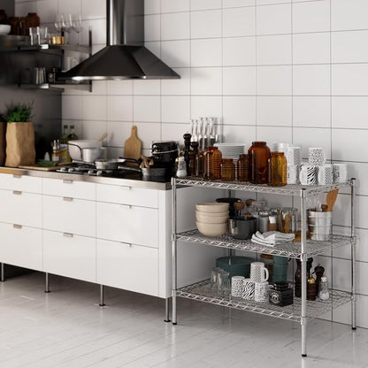 24" Deep x 36" Wide x 34" Height Wire Shelving Kit | 3-Tier | NSF Commercial - Image 6