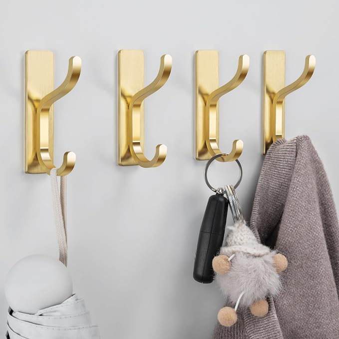 Gold Adhesive Wall Hooks for Hanging - Image 6