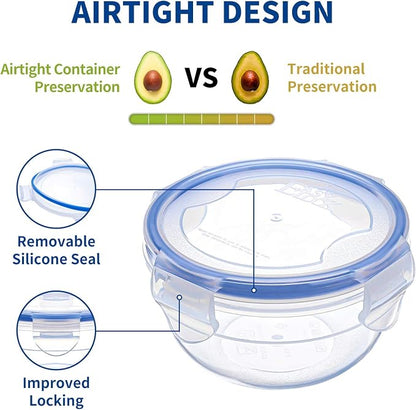 KIGI Round Food Storage Containers, Leak-Proof & Airtight, 6 Pack | Small - Image 3