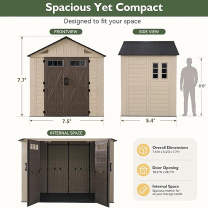 Aoxun 8x6 Ft Outdoor Storage Shed - Image 2