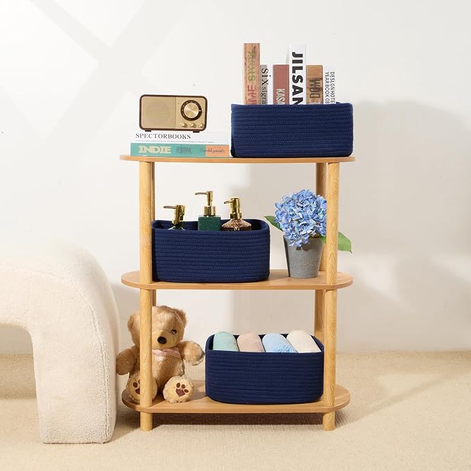 Small Storage Baskets for Organizing | Closet Organizer Bins | Shelf Toy Basket - Image 6