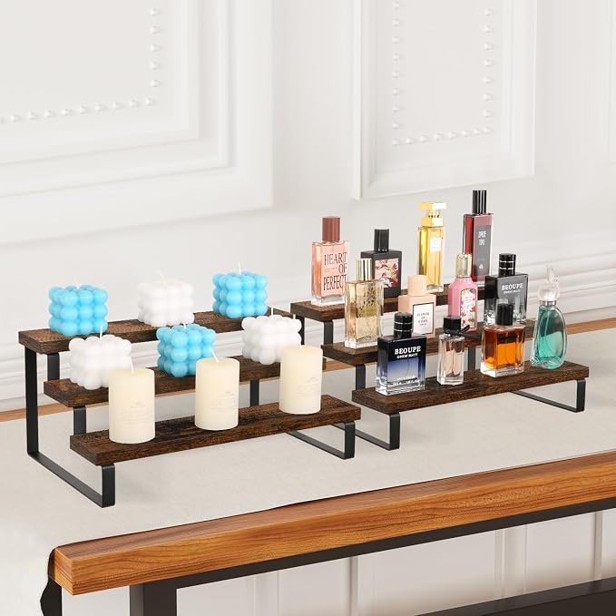 YINMIT Wooden Display Riser Stand, Tiered Perfume and Cologne Organizer Stand - Image 7