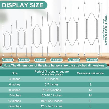 Hotop 12 Pieces Plate Hangers for Wall Stainless Steel Wire Invisible Heavy - Image 2