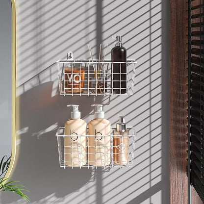MaraFansie Hanging Kitchen Baskets Wire Storage Basket Adhesive and Screws - Image 6