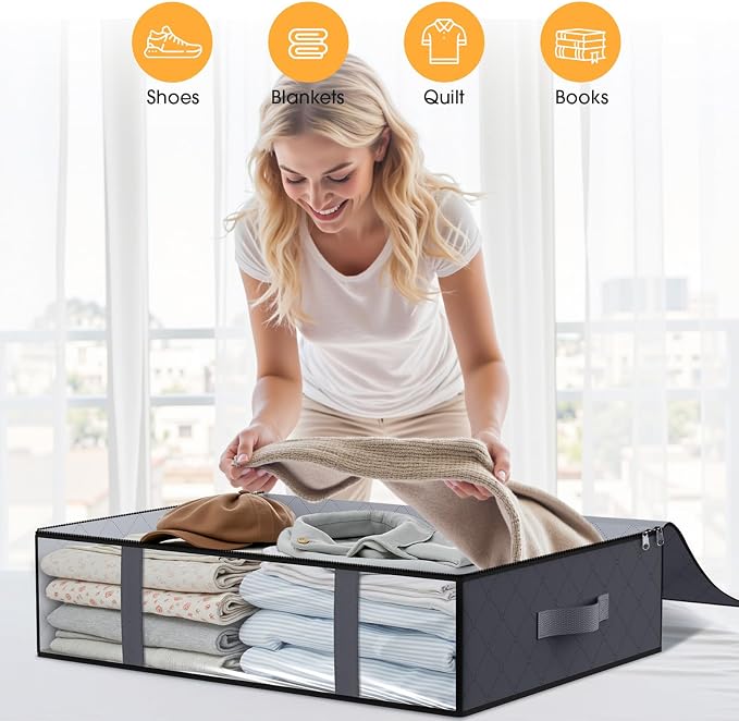StorageRight Under Bed Storage Bags 3 Pack, 40L Large Clothes & Comforter - Image 5