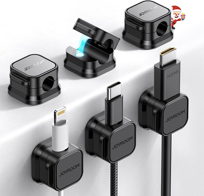 6 Pack Magnetic Cable Clips Cord Holder, Under Desk Cable Management, JOYROOM by JOYROOM