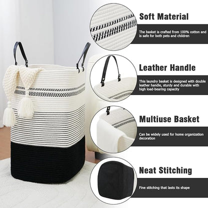 danpinera 100L Nursery Hamper, Tall Woven Laundry Basket - Image 2
