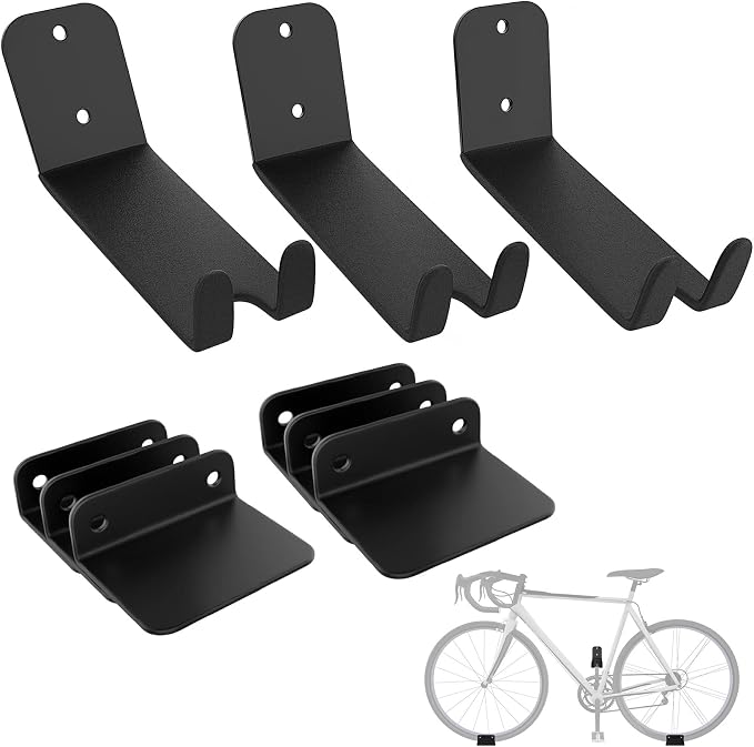 WALMANN 3 Pack Bike Pedal Hanger Wall Mount, Heavy Duty Horizontal Bike Rack by WALMANN