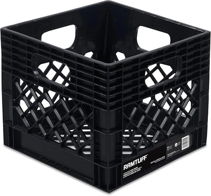 Ramtuff 1 Pack Storage Milk Crate, Durable Plastic Home Organizers, Stackable by Ramtuff