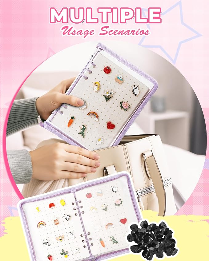 UCEC Enamel Pin Display Book & 50 PCS Pin Backs, A5 Album Pin Collection Binder - Image 7