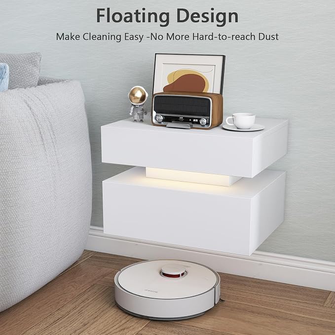Floating Nightstand Set of 2, Modern Bedside Tables - Image 5