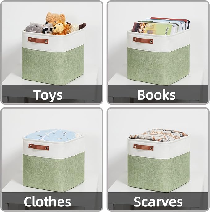 HNZIGE Fabric Storage Cubes Set of 4, 12 x 12 Decorative Bins - Image 4