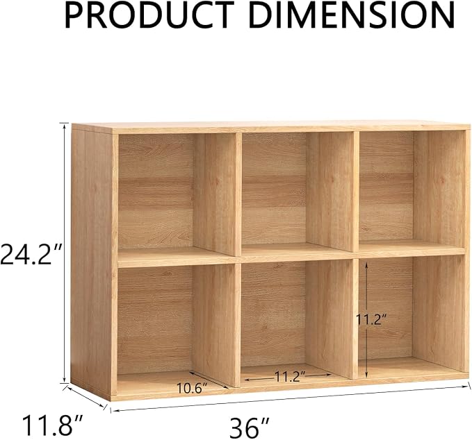Wooden 6 Cube Storage Organizer - Image 2