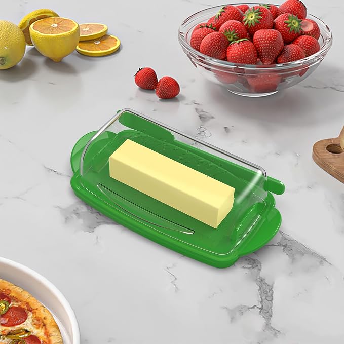 Butter Dishes with Lid for Countertop Refrigerator, Non-Slip Bottom Butter - Image 2
