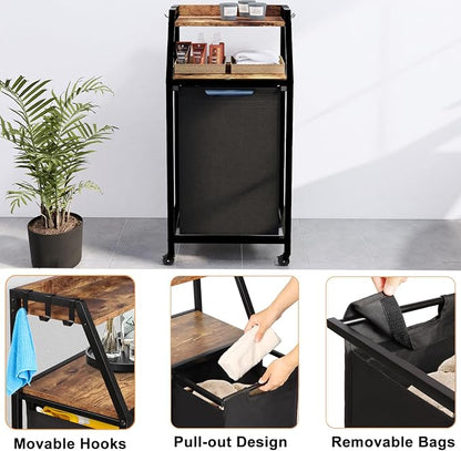 Laundry Hamper, Laundry Sorter, Rolling Laundry Basket - Image 4