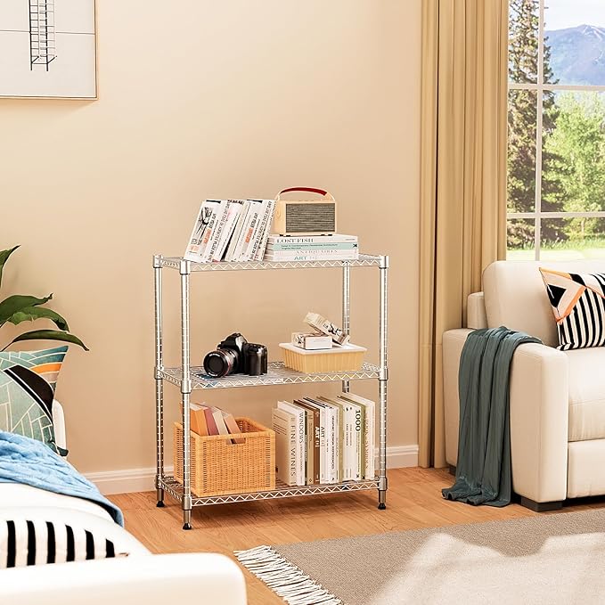750 lbs 3 Tier Storage Rack Metal Wire Shelving Unit, Storage Standing Shelf - Image 2