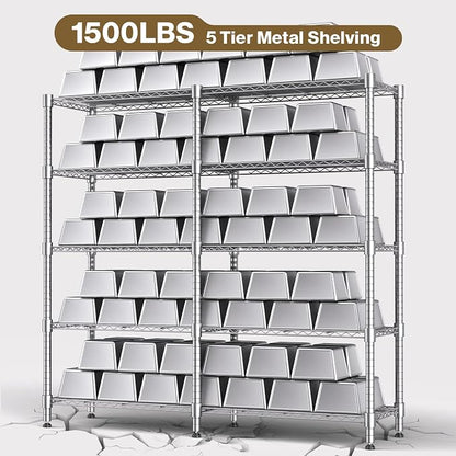 Himimi Storage Shelves-5 Tier Heavy Duty Wire Shelving Unit - Image 6