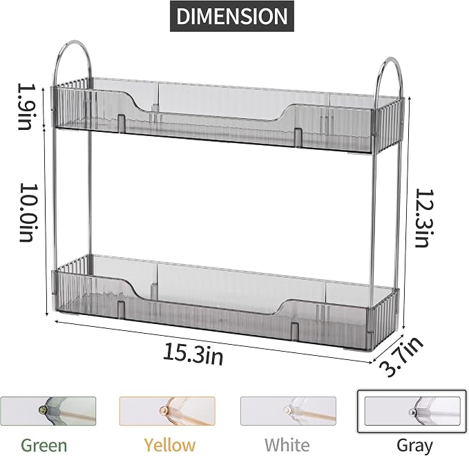 YCIA&DONE 2 Tiers Narrow Vanity Makeup Organizer, Bathroom Organizers - Image 4