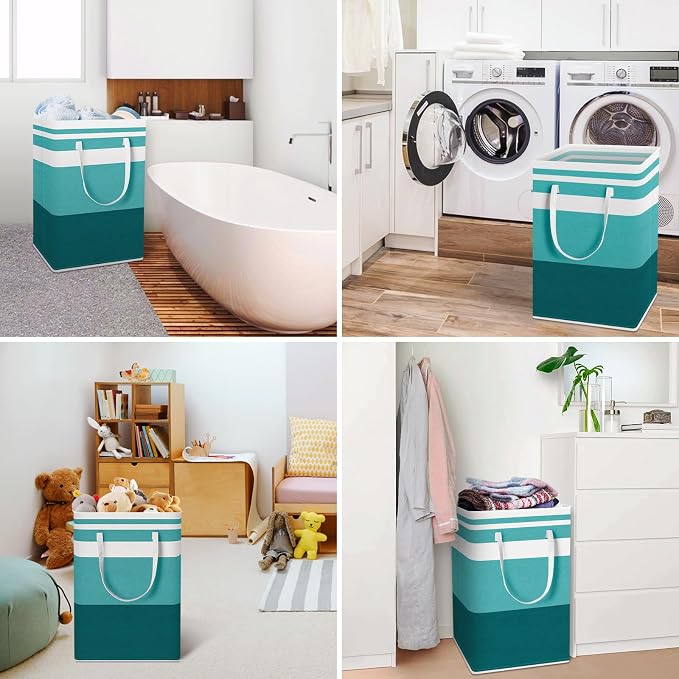 HomeHacks 2-Pack Large Laundry Basket, Waterproof, Freestanding Laundry Hamper - Image 6
