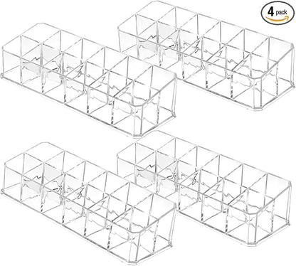 4 PCS Acrylic Lipstick Organizer, Lipstick Holder, 12-Slot Lip Gloss Holder by Unknown