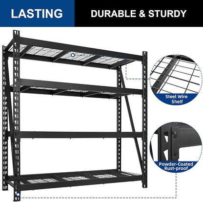 BILT HARD 72" W x 24" D Heavy Duty Garage Shelving, 5-Tier Industrial Metal - Image 6
