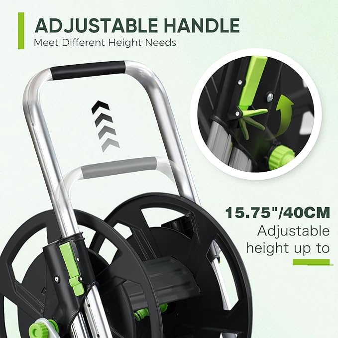Garden Hose Reel Cart, Holds 75-150 Feet of 5/8-Inch Hose, Portable Hose Reel - Image 3