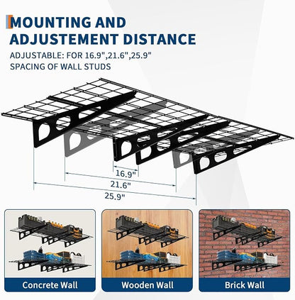 2x6 FT Garage Shelves Wall Mounted - Image 5