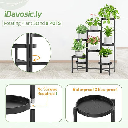 iDavosic.ly Plant Stand Indoor Outdoor, 8 Tier Corner Metal Flower Display - Image 4
