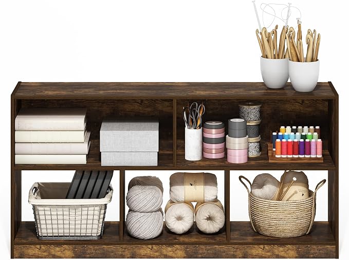 Furinno DALY Book Shelf, 5-Cube Bookshelf, Horizontal Cube Storage Organizer - Image 4