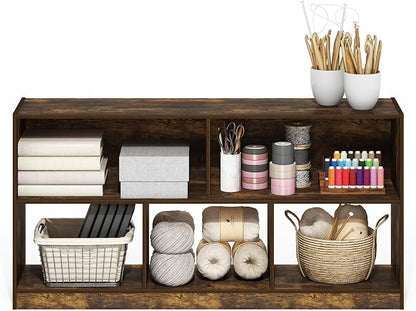 Furinno DALY Book Shelf, 5-Cube Bookshelf, Horizontal Cube Storage Organizer - Image 4