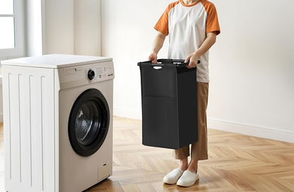 Laundry Hamper with Shelf, Laundry Basket 2 Section, Laundry Sorter with - Image 7