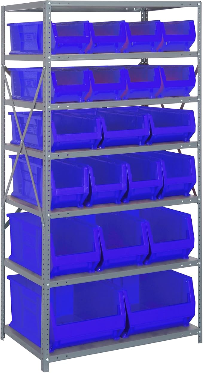Quantum Storage Systems 2475-20-MIXBL Solid Heavy Duty 7 Shelves 20 HULK Blue by QuantumStorageSystems