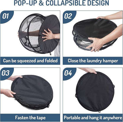 Seiritex 2Pcs Mesh Popup Laundry Hamper 115L Extra Large Collapsible Laundry - Image 6