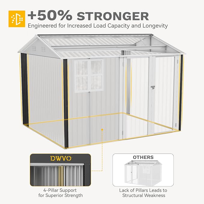 DWVO 10x10ft Large Tool Storage Shed - Image 8