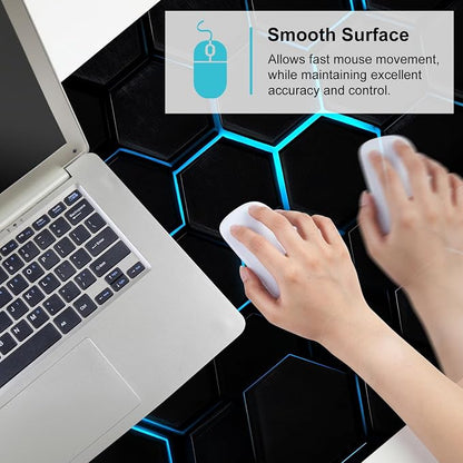 Gaming Mouse Pad – Large Extended Desk Mat35.43 x 15.75 in – Futuristic Black - Image 6