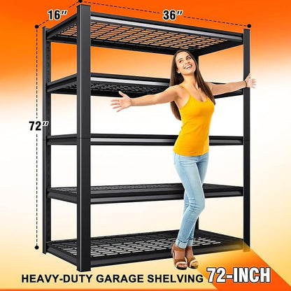 71.2''H Storage Shelves, 2500lbs Garage Shelving, Adjustable Heavy Duty - Image 3